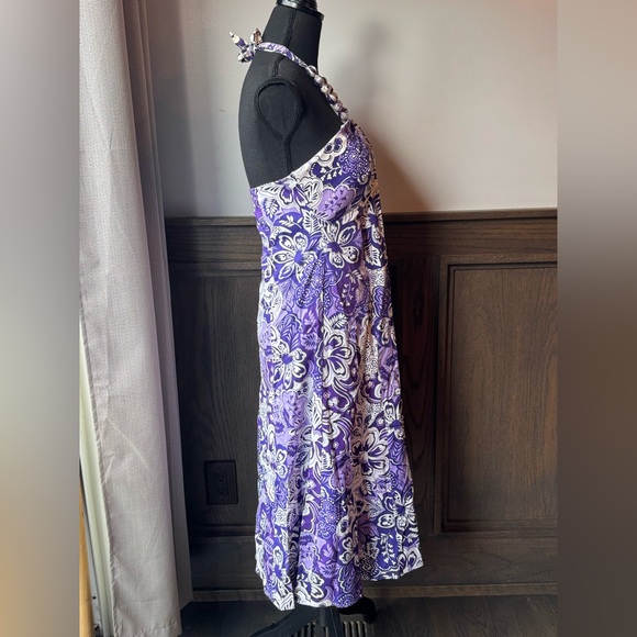 Dressbarn Purple and White Halter Floral Dress NWT 8 - Picture 6 of 8